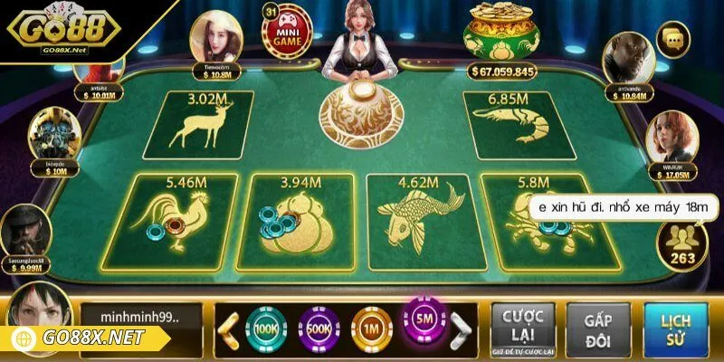 Giao diện Bầu cua mini hiện đại