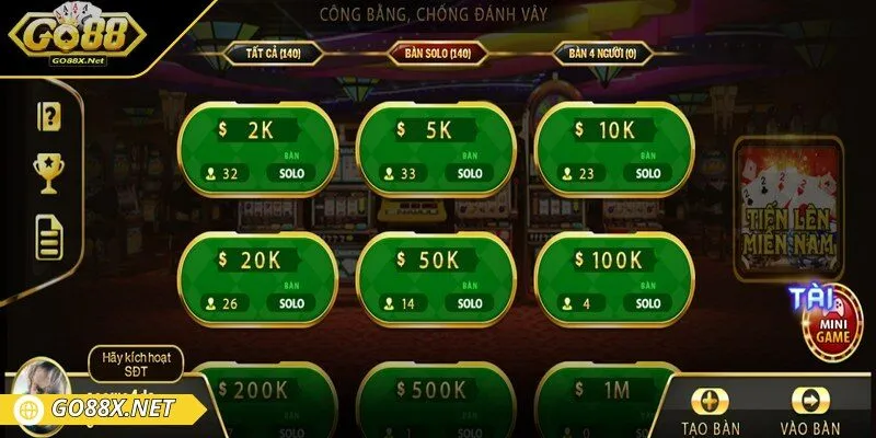 Tiến Lên Miền Nam là một trong những game không thể thiếu tại Go88