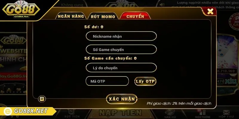 Rút tiền Go88 qua hình thức chuyển còn khá mới mẻ với bet thủ